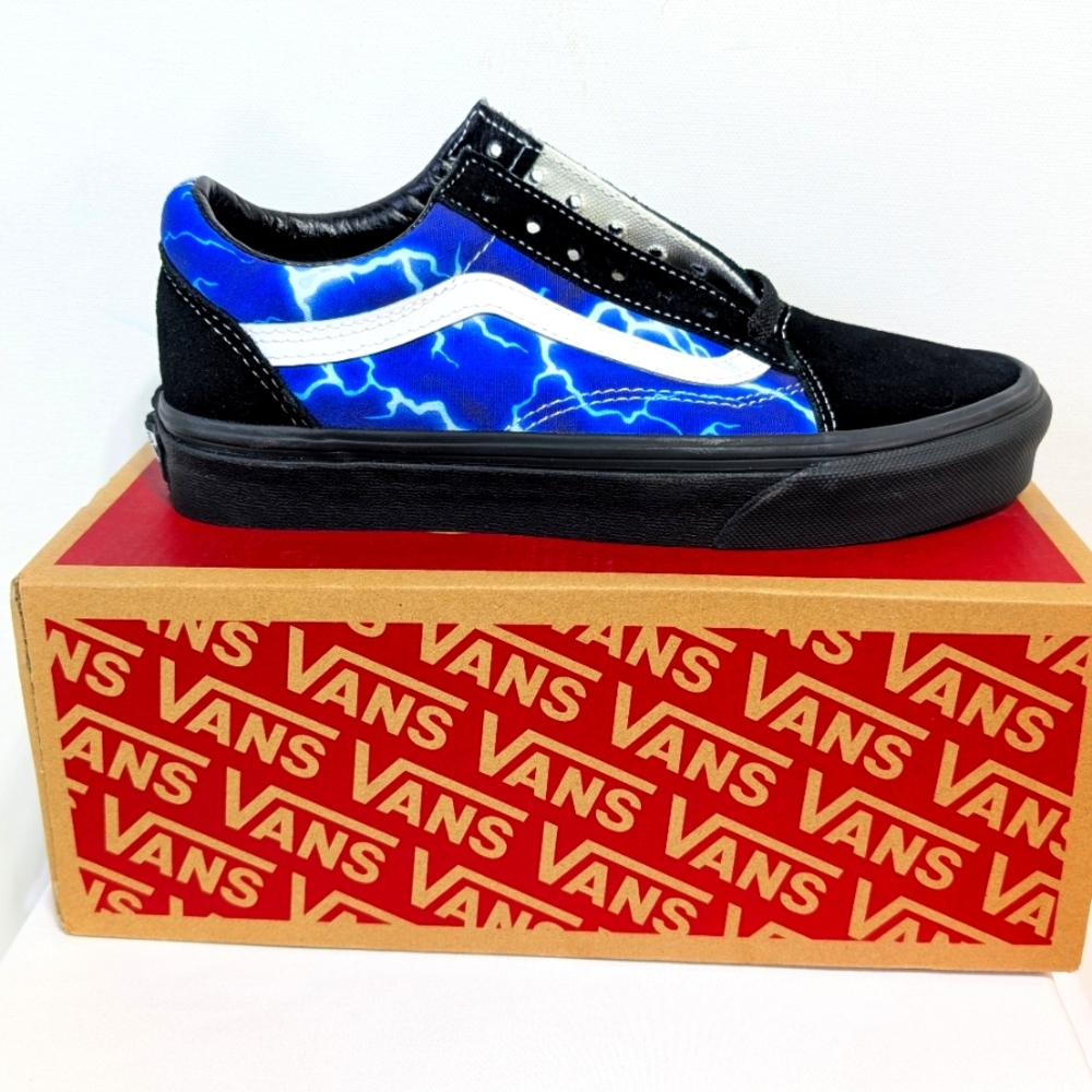 VANS MENS 5/ WOMENS 6.5 LIGHTNING OLD SKOOL JAZZ STRIPE BLACK/BLUE NEW